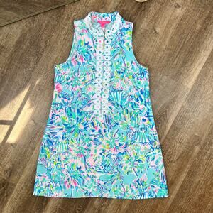 Beautiful Lilly Pulitzer Jane Shift Blue Ibiza Cocktail Cabana Dress Size: 6